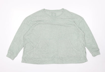 Primark Womens Green Round Neck Viscose Pullover Jumper Size M