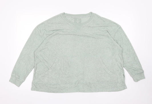 Primark Womens Green Round Neck Viscose Pullover Jumper Size M