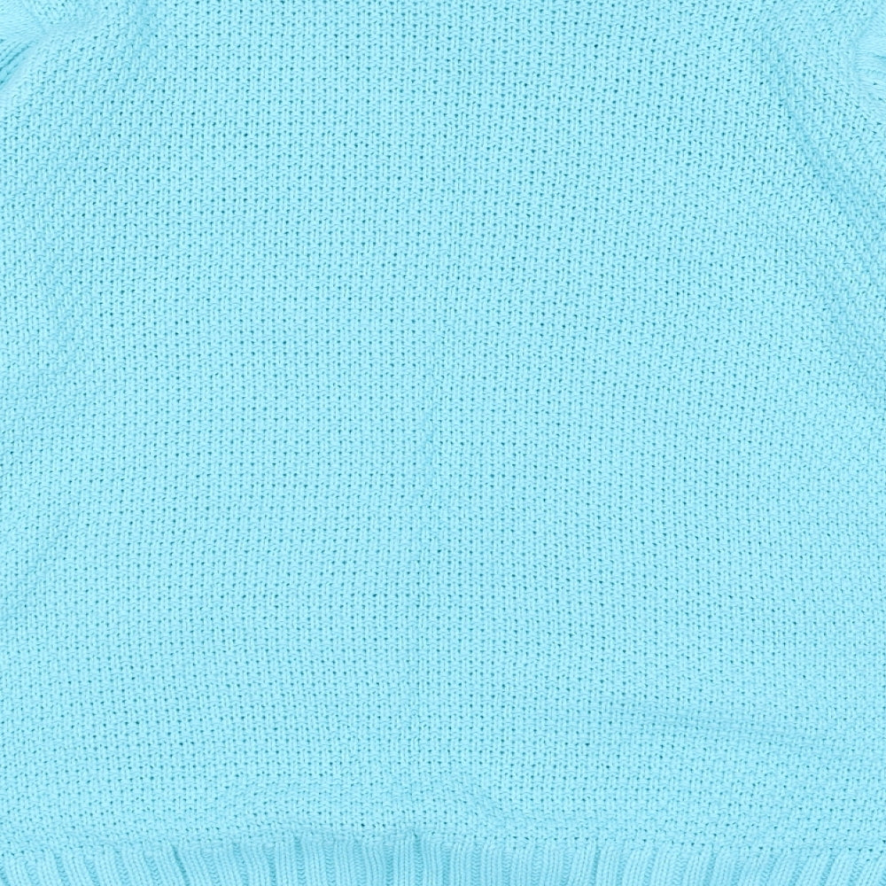 Envy Womens Blue Round Neck Acrylic Pullover Jumper Size S