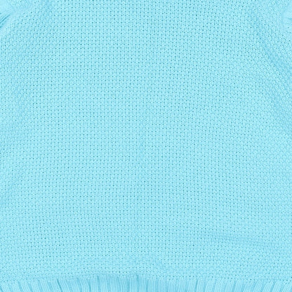 Envy Womens Blue Round Neck Acrylic Pullover Jumper Size S