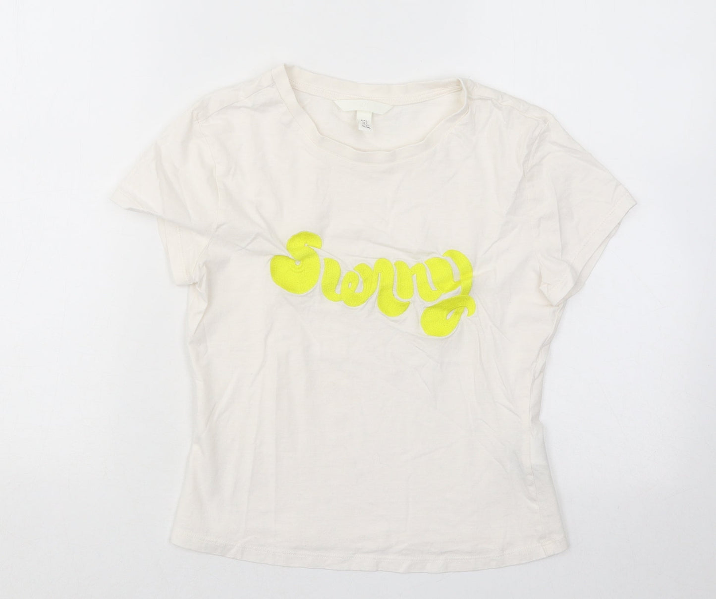 Womens UK Size S H&M White Basic T-Shirt
