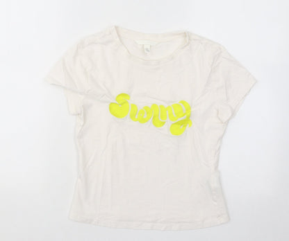 Womens UK Size S H&M White Basic T-Shirt
