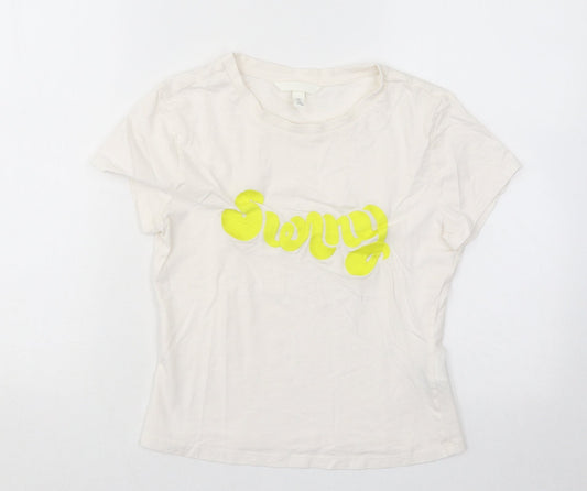 Womens UK Size S H&M White Basic T-Shirt