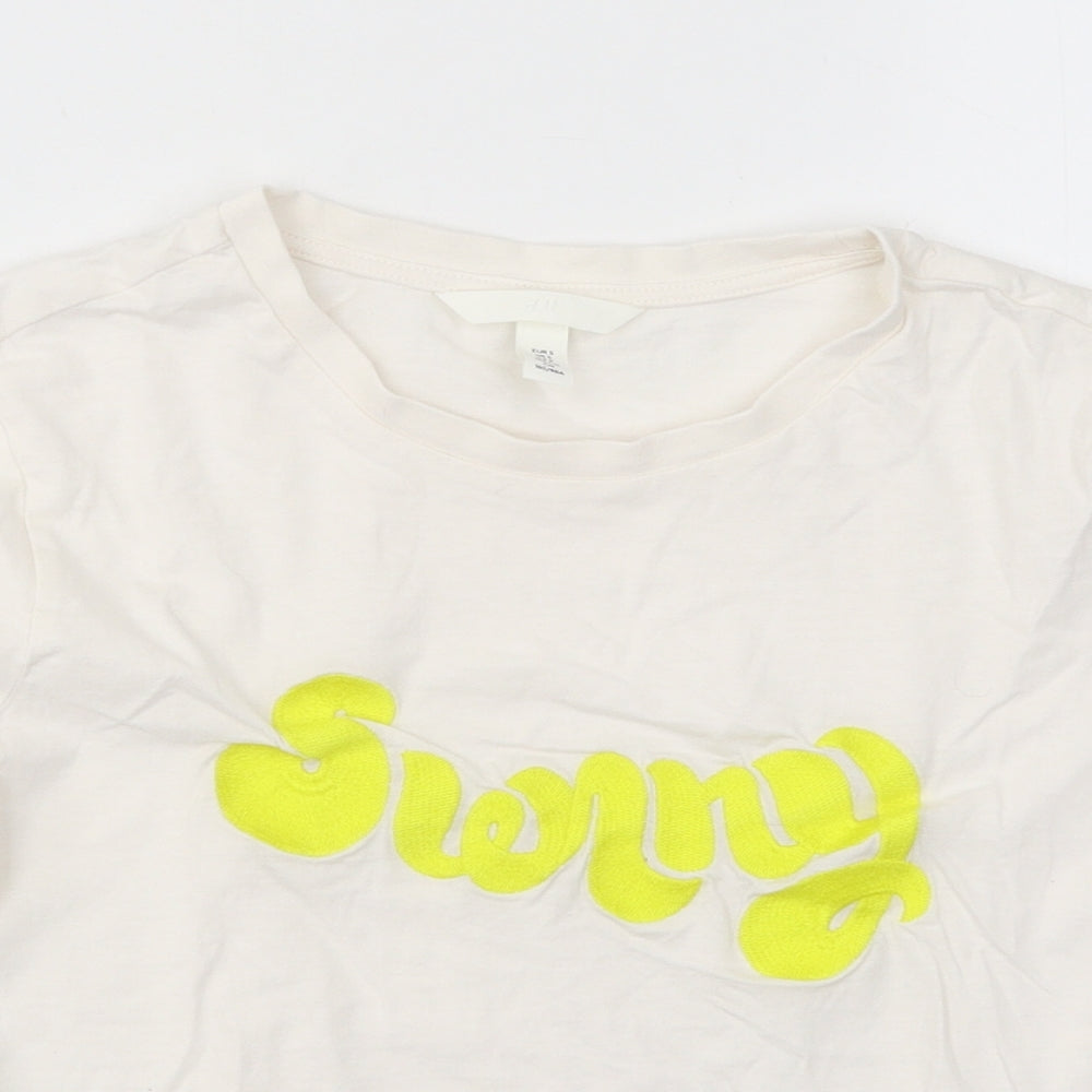 Womens UK Size S H&M White Basic T-Shirt