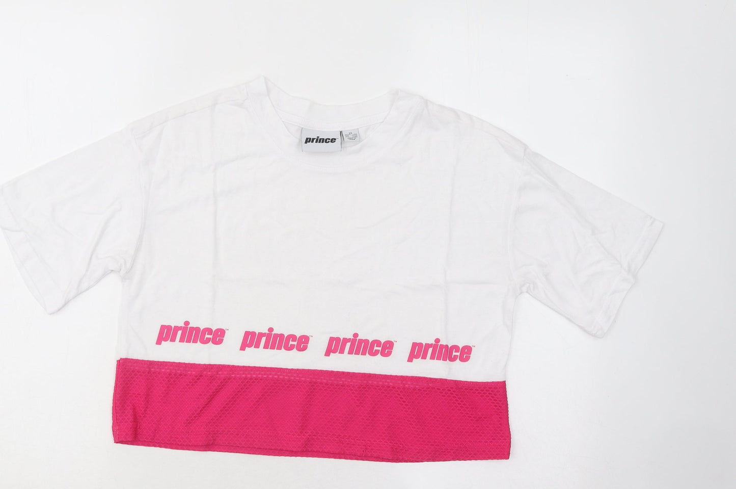 Primark Womens White Cotton Basic T-Shirt Size 6 Round Neck - Prince