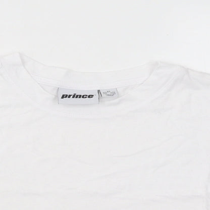 Primark Womens White Cotton Basic T-Shirt Size 6 Round Neck - Prince