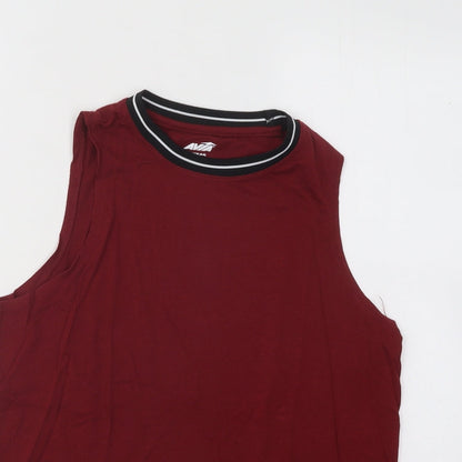 Avia Womens Red Modal Basic Tank Size S Round Neck