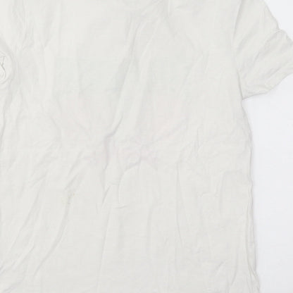 Primark Womens White Cotton Basic T-Shirt Size 6 Round Neck - California Orange County Tennis Club