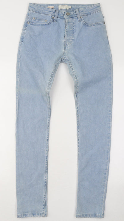 Mens UK Size 28 in Topman Regular Fit Skinny Blue Jeans