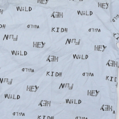 George Boys Blue Geometric Cotton Basic T-Shirt Size 4-5 Years Round Neck Pullover - Hey Fun Wild