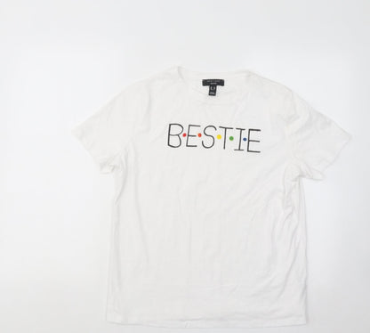 Womens UK Size 12 New Look White Basic T-Shirt