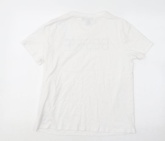 Womens UK Size 12 New Look White Basic T-Shirt