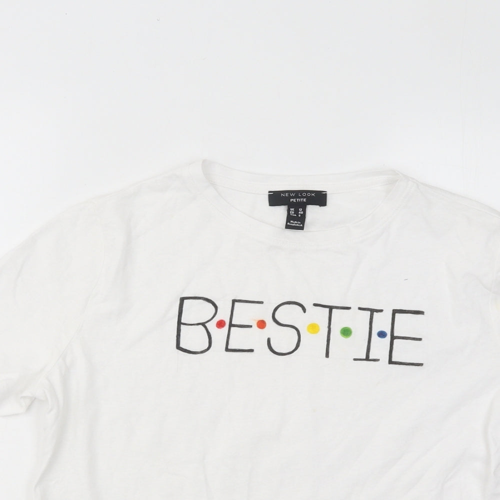 Womens UK Size 12 New Look White Basic T-Shirt