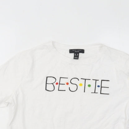 Womens UK Size 12 New Look White Basic T-Shirt