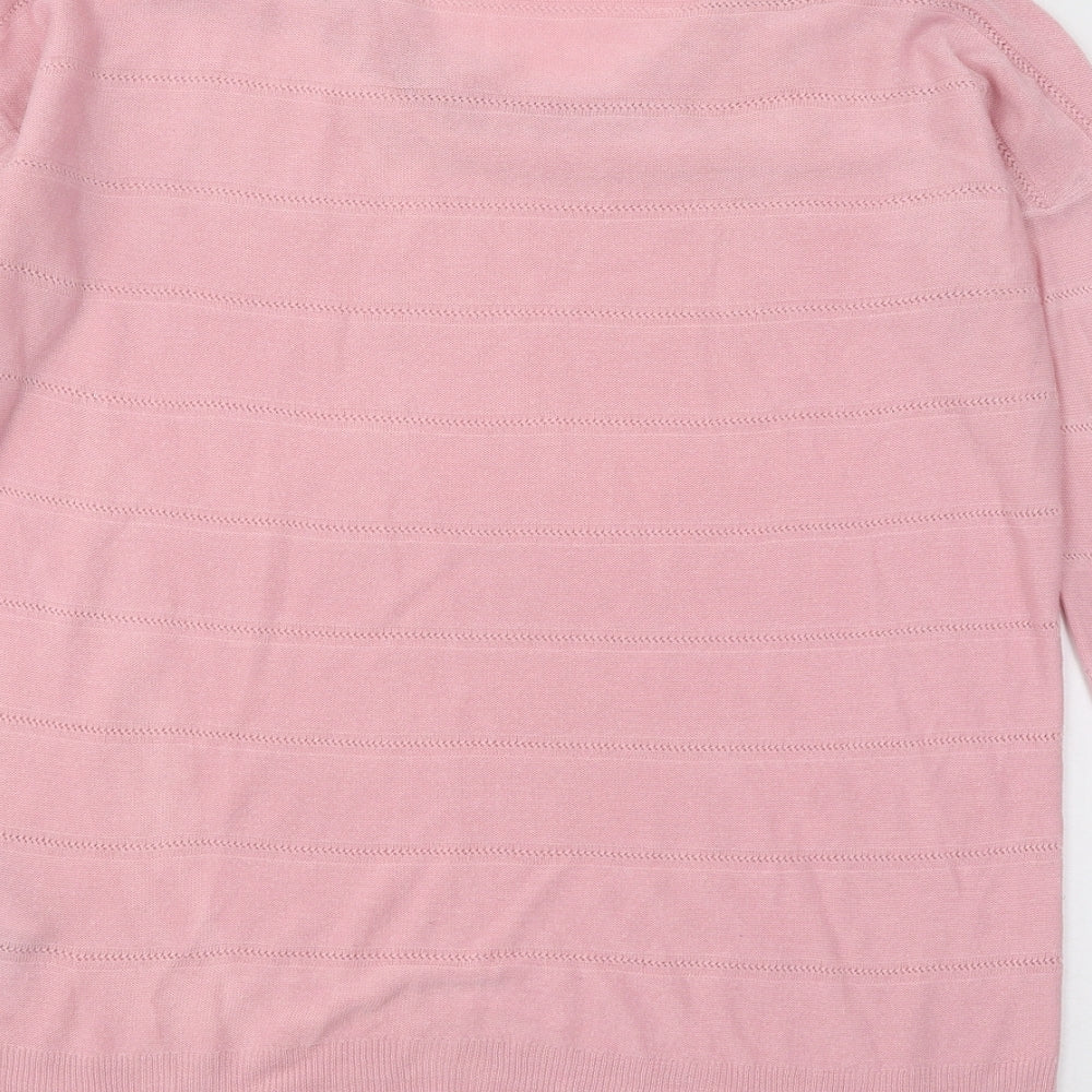 Womens UK Size L Jaqueline de Yong Pink Pullover Jumper