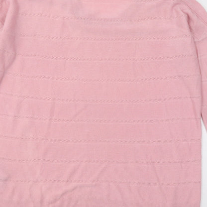 Womens UK Size L Jaqueline de Yong Pink Pullover Jumper