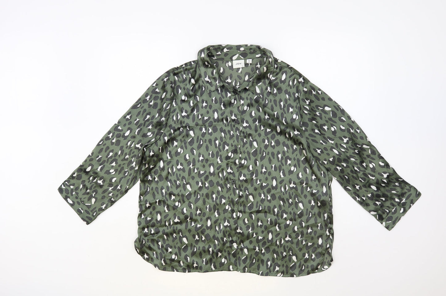Womens UK Size 14 JDY Green Basic Button-Up