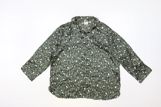 Womens UK Size 14 JDY Green Basic Button-Up