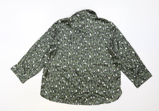 Womens UK Size 14 JDY Green Basic Button-Up
