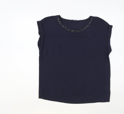 Womens UK Size 8 NEXT Blue Basic Blouse