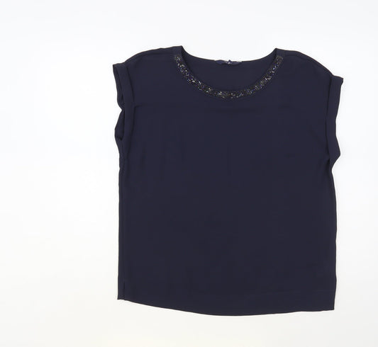 Womens UK Size 8 NEXT Blue Basic Blouse