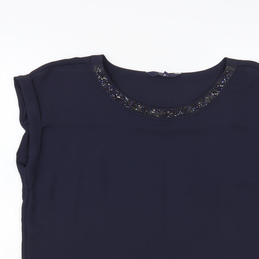 Womens UK Size 8 NEXT Blue Basic Blouse