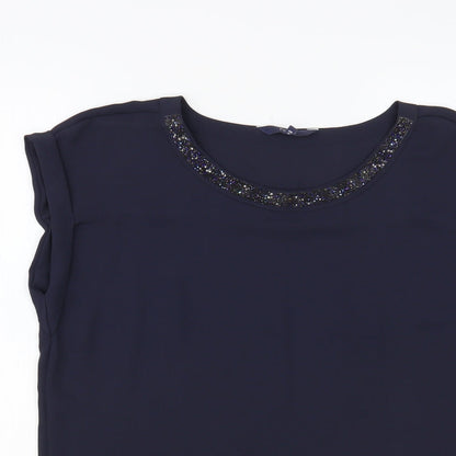 Womens UK Size 8 NEXT Blue Basic Blouse
