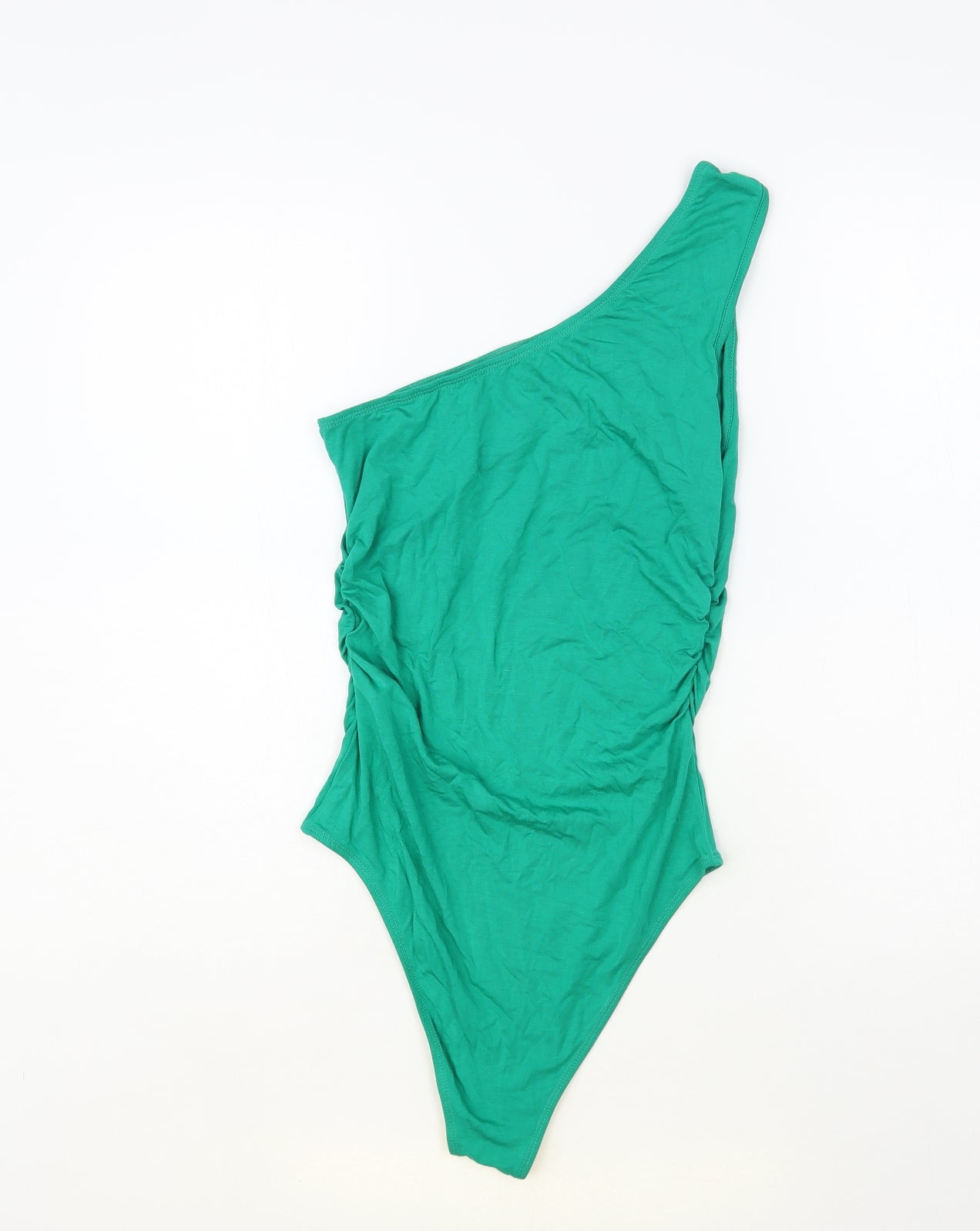 SheIn Womens Green Viscose Bodysuit One-Piece Size S Snap