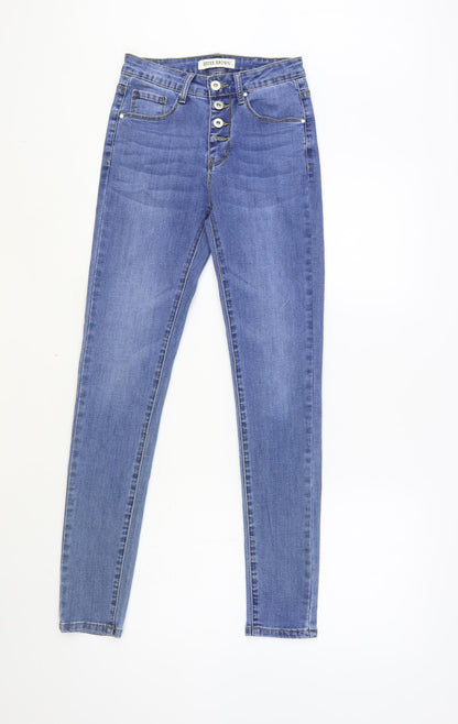 Estee Brown Womens Blue Cotton Skinny Jeans Size XS L29 in Regular Button