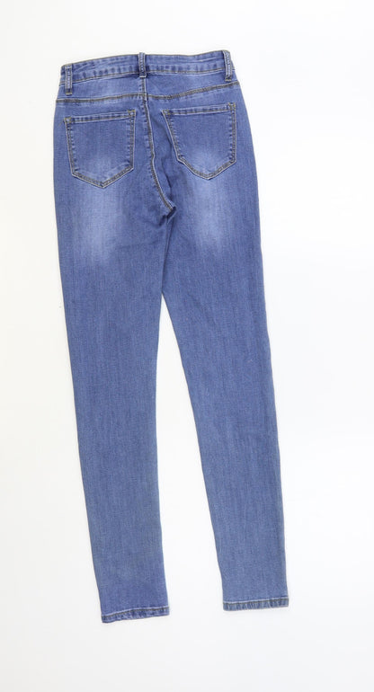 Estee Brown Womens Blue Cotton Skinny Jeans Size XS L29 in Regular Button