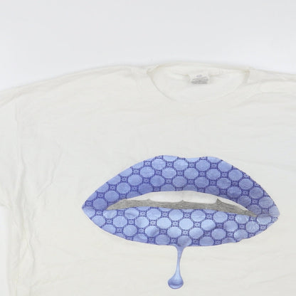 Womens UK Size L Fruit of the Loom White Basic T-Shirt