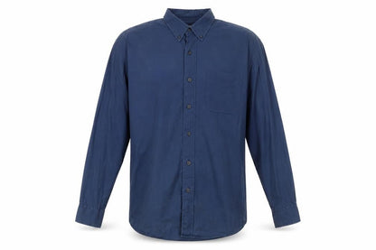 Mens UK Size L Trademark Blue  Button-Up Long Sleeve Casual Shirt