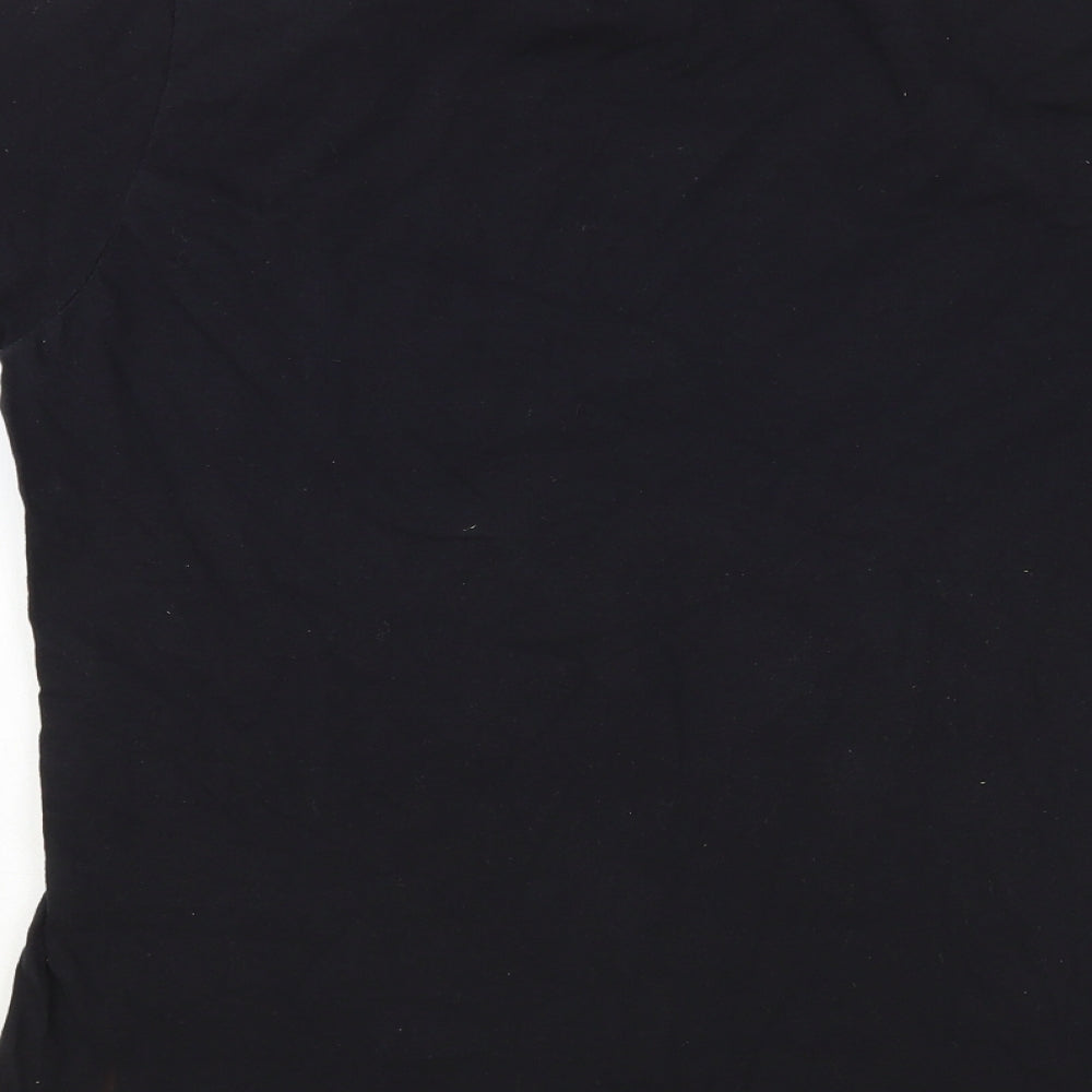 Womens UK Size L Fruit of the Loom Black Basic T-Shirt