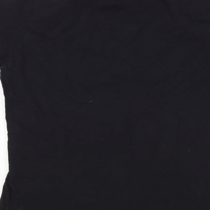 Womens UK Size L Fruit of the Loom Black Basic T-Shirt