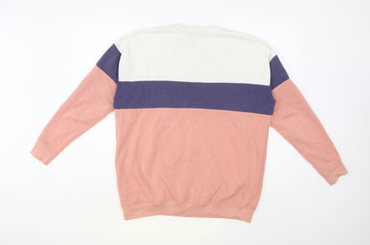 New Look Womens Multicoloured Colourblock Cotton Pullover Sweatshirt Size S Pullover