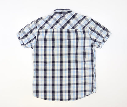 Mens UK Size M Lee Cooper Blue  Button-Up Short Sleeve Casual Shirt