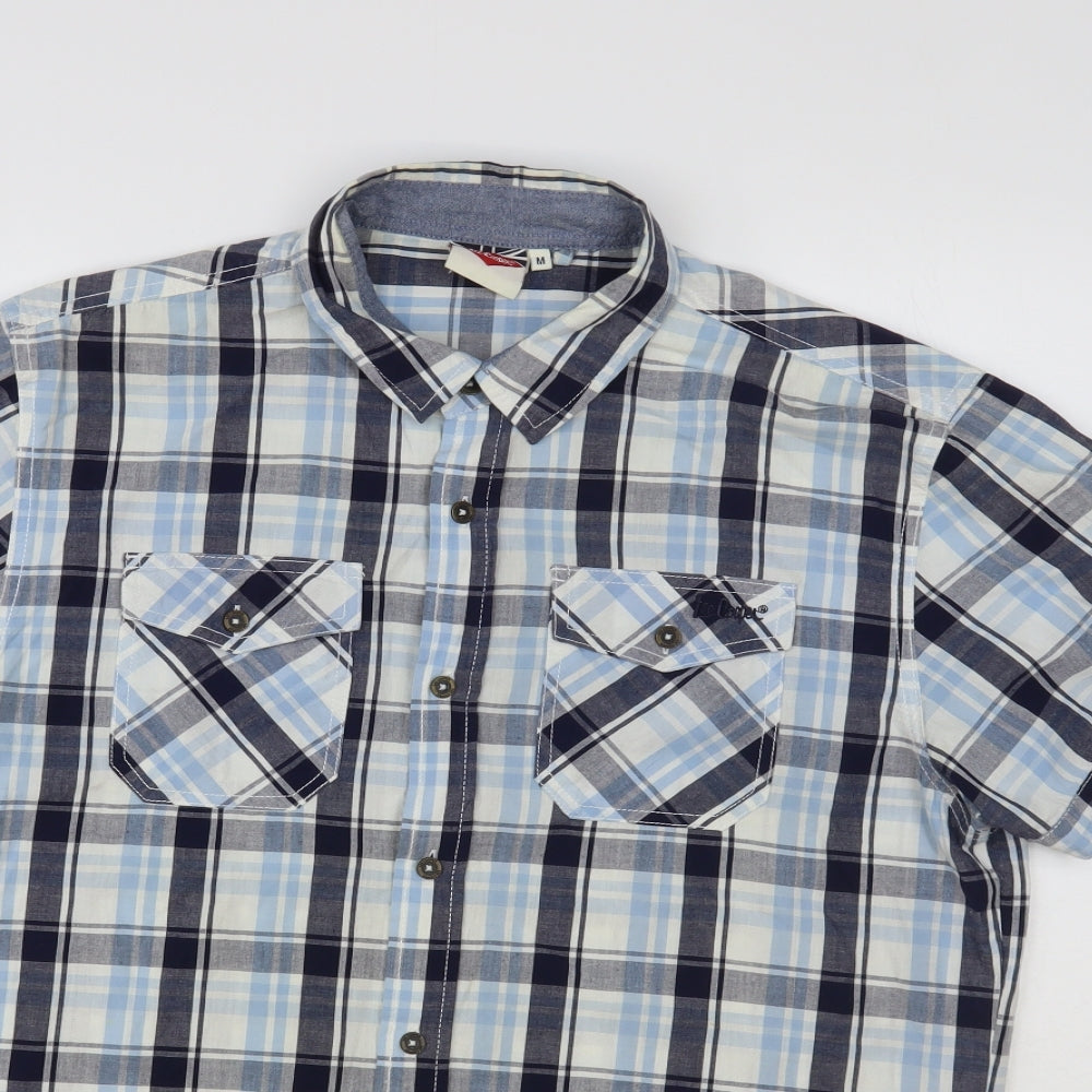 Mens UK Size M Lee Cooper Blue  Button-Up Short Sleeve Casual Shirt
