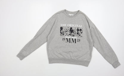 Primark Womens Grey Cotton Pullover Sweatshirt Size 6 Pullover - Mickey Mouse