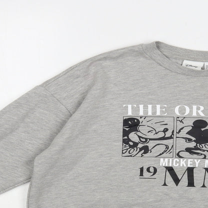Primark Womens Grey Cotton Pullover Sweatshirt Size 6 Pullover - Mickey Mouse