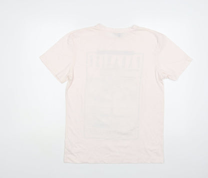 Twisted Soul Mens Pink Cotton T-Shirt Size S Crew Neck - Paradise