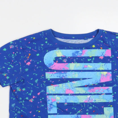 NEXT Boys Blue Geometric Jute Pullover T-Shirt Size 8 Years Crew Neck Pullover - Unlimited