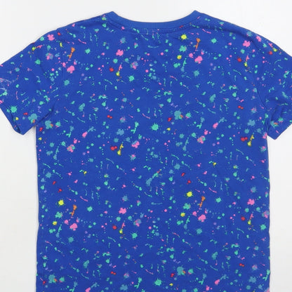 NEXT Boys Blue Geometric Jute Pullover T-Shirt Size 8 Years Crew Neck Pullover - Unlimited