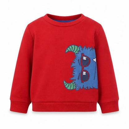 Primark Boys Red Cotton Pullover Sweatshirt Size 2-3 Years Pullover - Monster