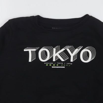Primark Boys Black Cotton Pullover Sweatshirt Size 10-11 Years Pullover - Tokyo