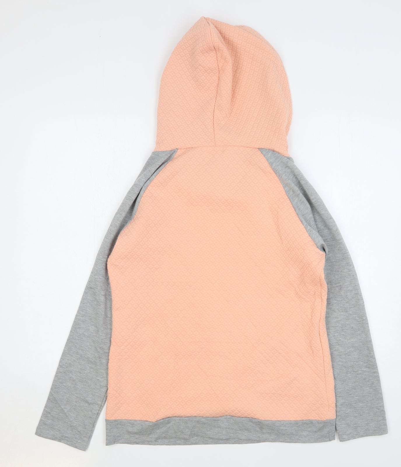 Yidaton Womens Pink Colourblock Cotton Pullover Hoodie Size S Zip