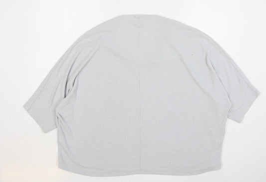 Womens UK Size L New Look Grey Basic T-Shirt