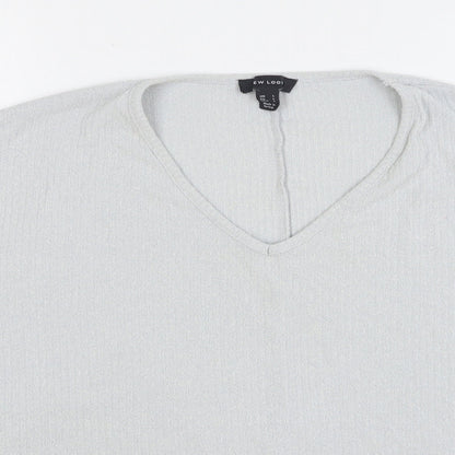 Womens UK Size L New Look Grey Basic T-Shirt