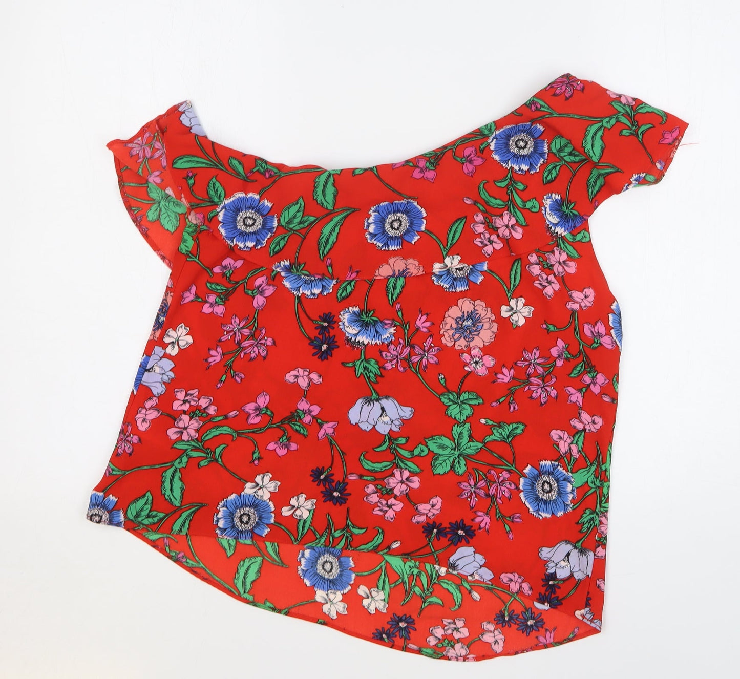 Womens UK Size 14 New Look Red Basic Blouse