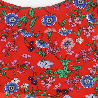 Womens UK Size 14 New Look Red Basic Blouse