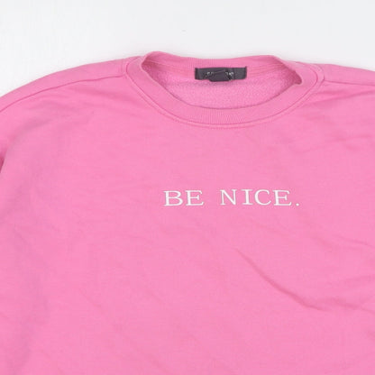 Primark Womens Pink Cotton Pullover Sweatshirt Size 6 Pullover - Be Nice